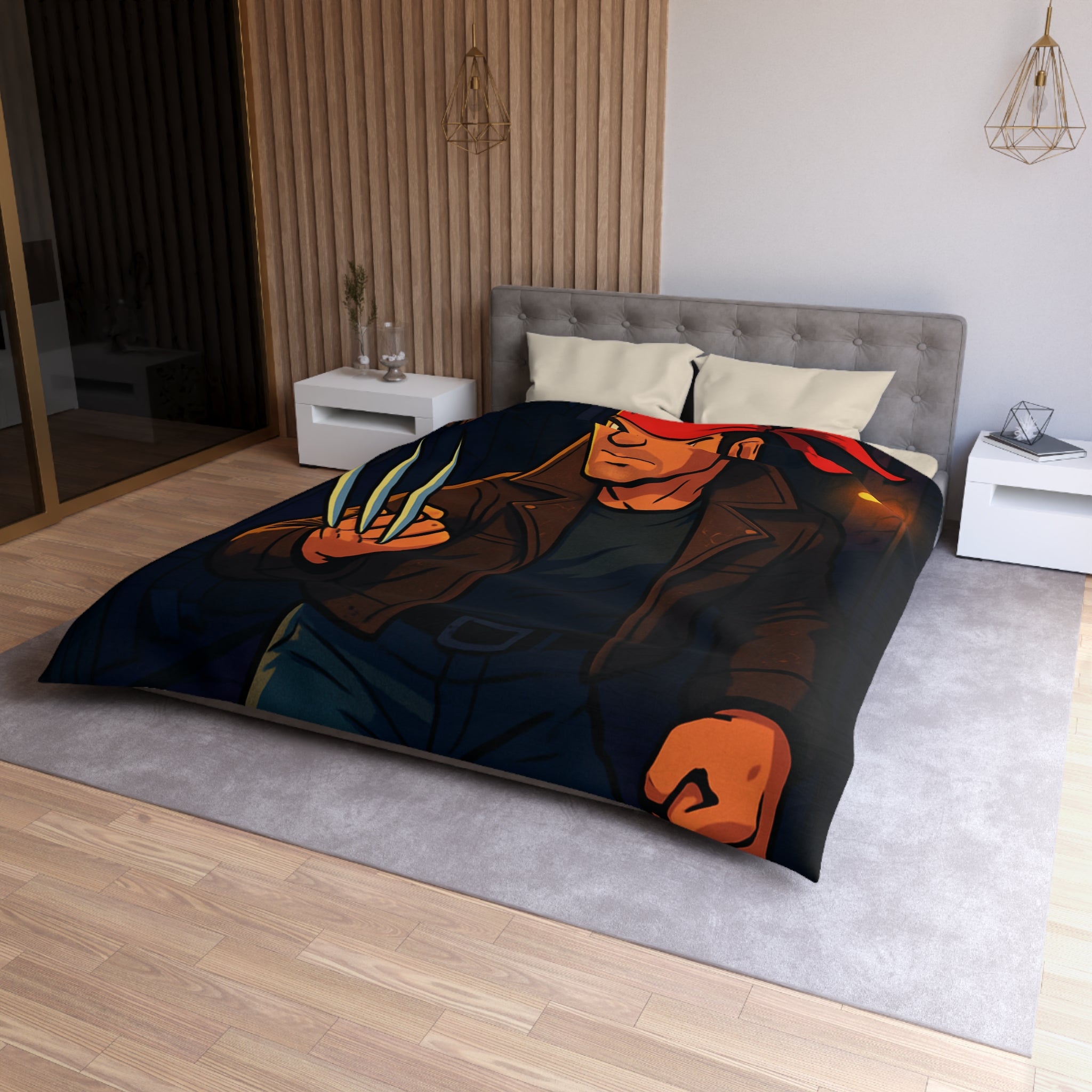 Housse de Couette Microfibre Illustration Unique Design Moderne Décoration Intérieure Raffinée