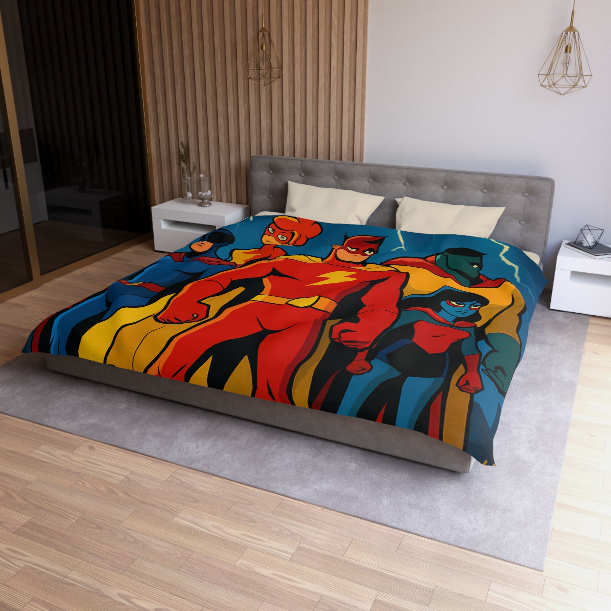 Housse de Couette Microfibre Design Artistique Moderne Décoration Chambre Confort Premium