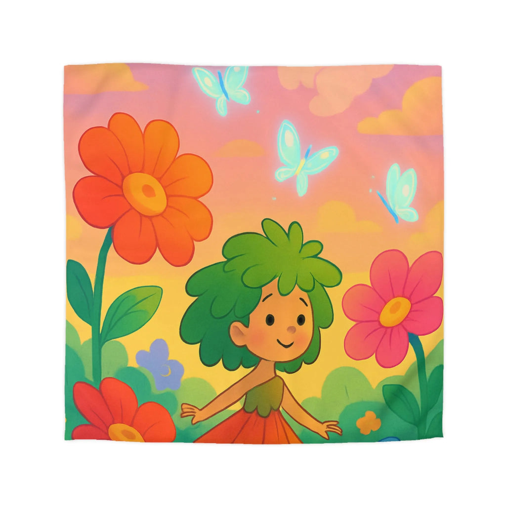 Enchantement floral coloré avec nuages et papillons parfait pour chambre d'enfant rêveuse