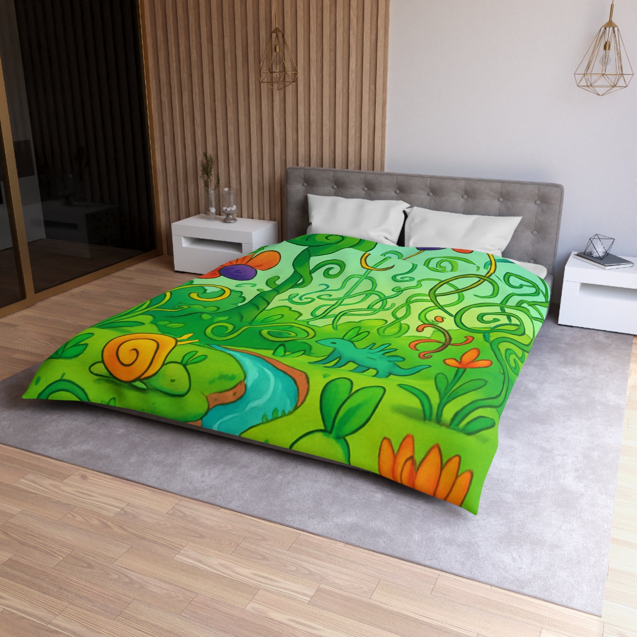 Housse de Couette Microfibre Design Artistique Moderne Décoration Chambre Confort Premium