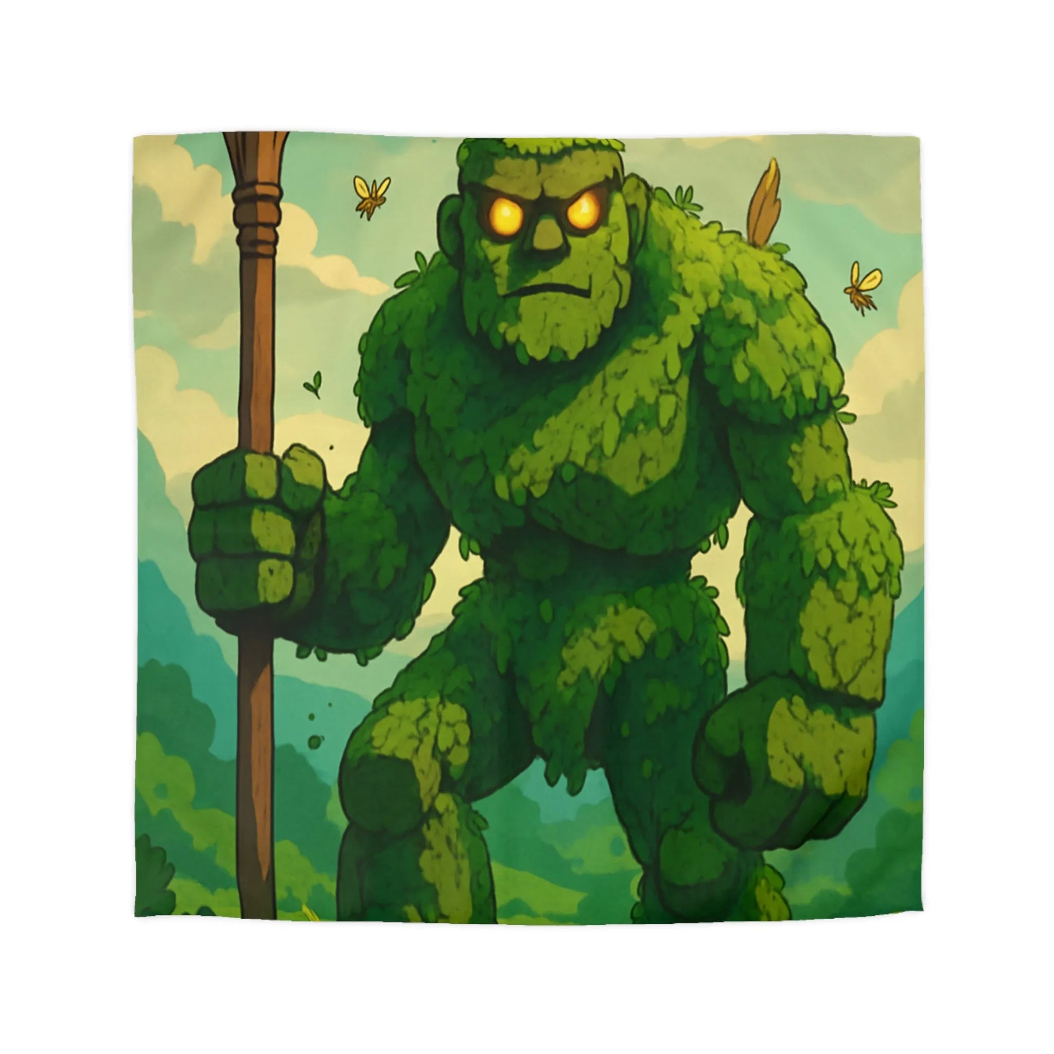 Housse de Couette avec Géant de Feuillage et Abeilles, Ambiance Fantaisiste Naturelle