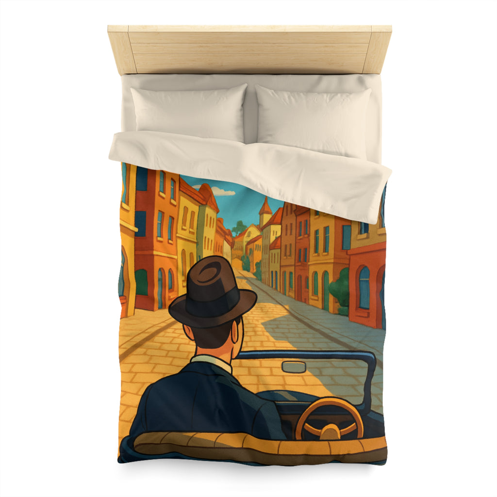 Housse de Couette Microfibre Motif Créatif Original Style Contemporain Chambre Élégante