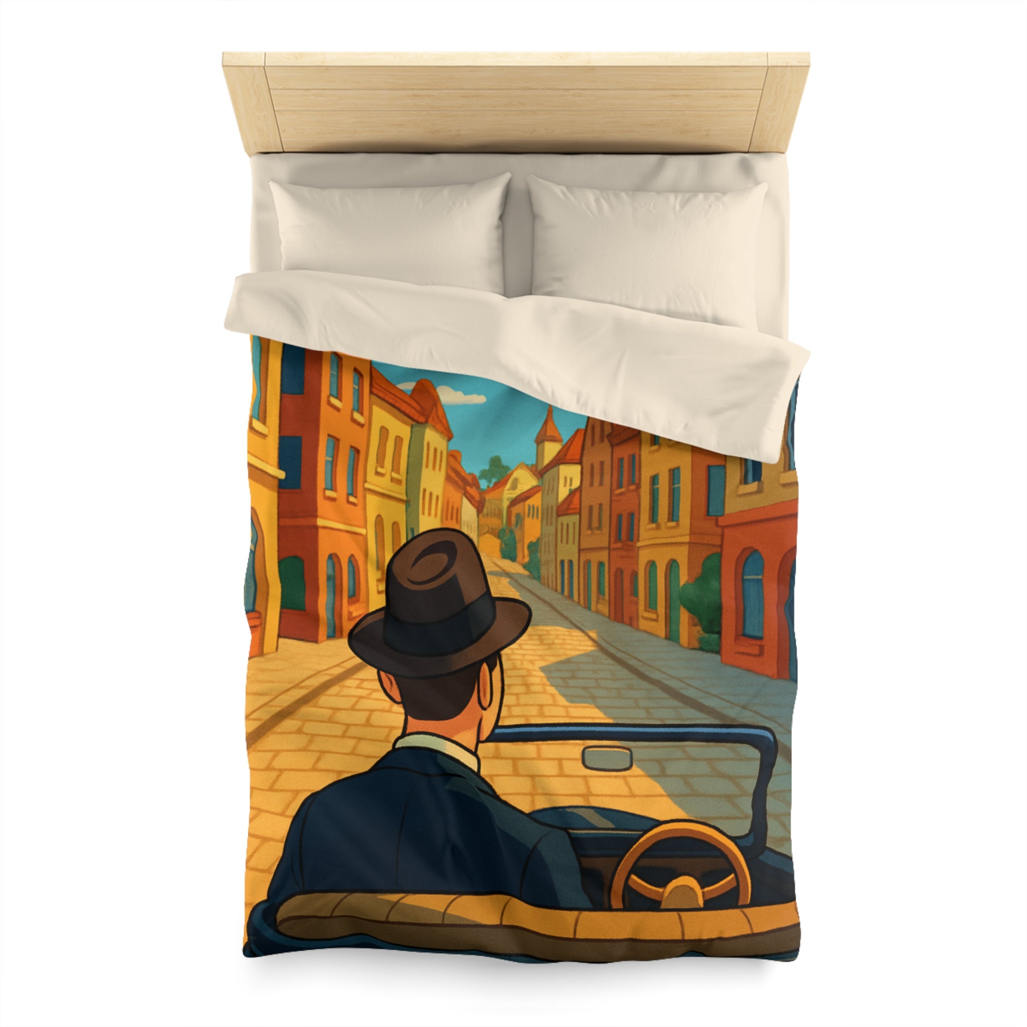 Housse de Couette Microfibre Motif Créatif Original Style Contemporain Chambre Élégante