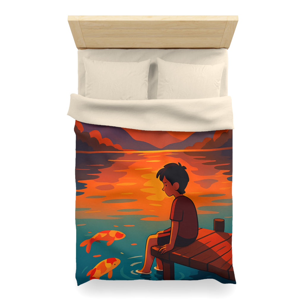 Housse de Couette Microfibre Design Artistique Moderne Décoration Chambre Confort Premium