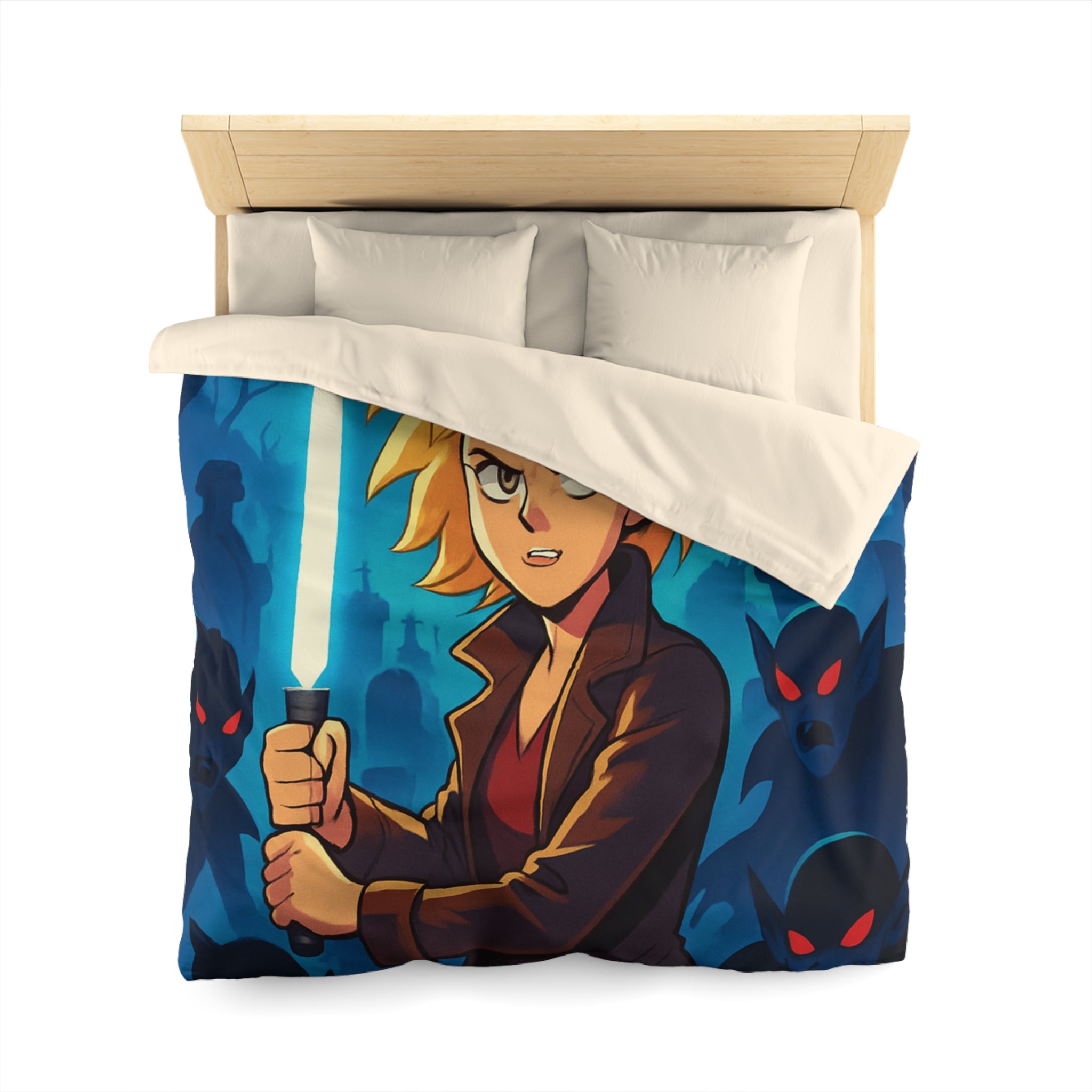 Housse de Couette Microfibre Motif Créatif Original Style Contemporain Chambre Élégante