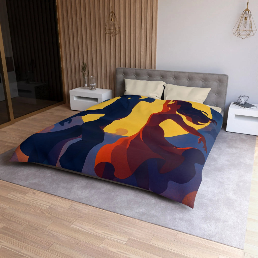 Envoûtante danse romantique sous une pleine lune lumineuse pour votre chambre élégante