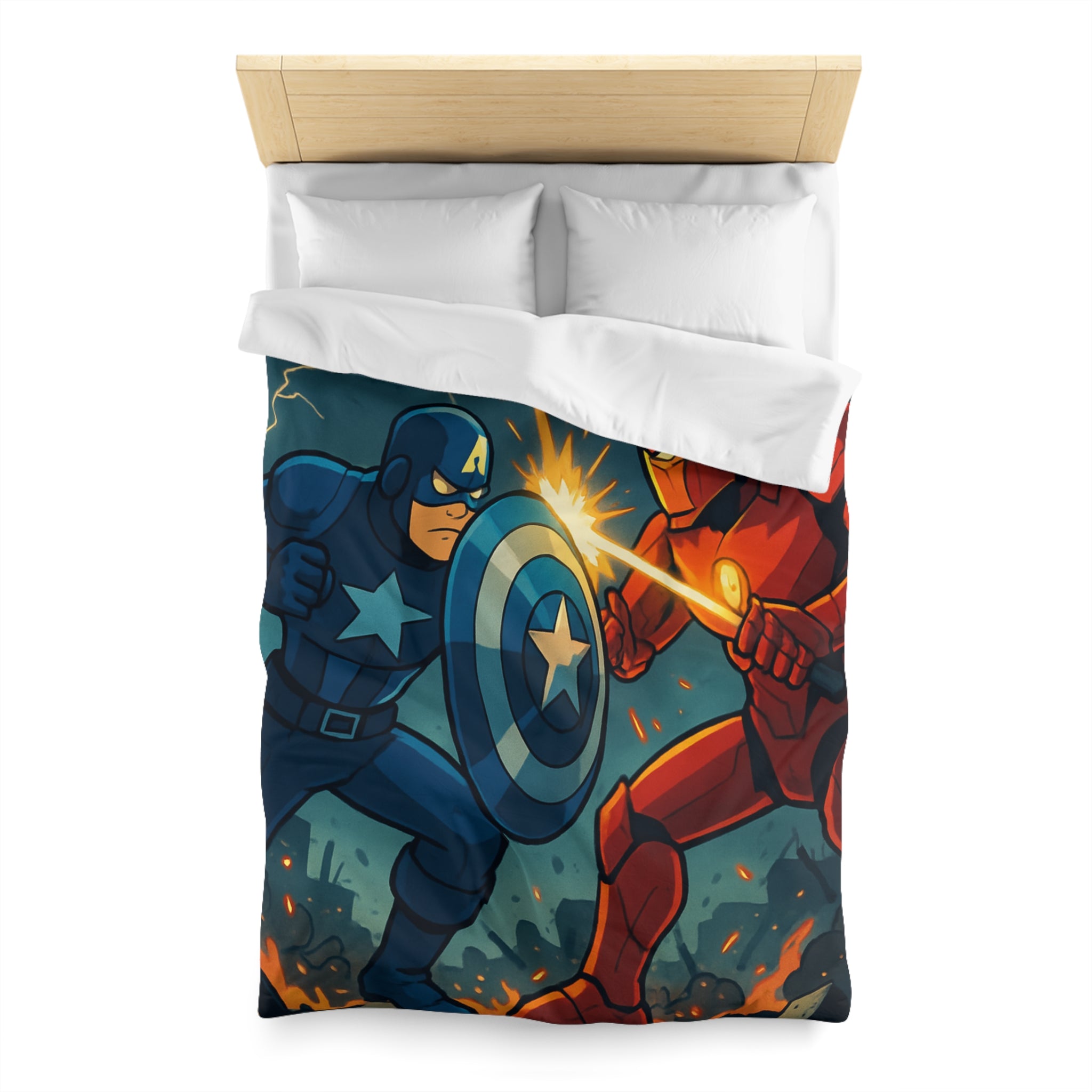 Housse de Couette Microfibre Design Artistique Moderne Décoration Chambre Confort Premium