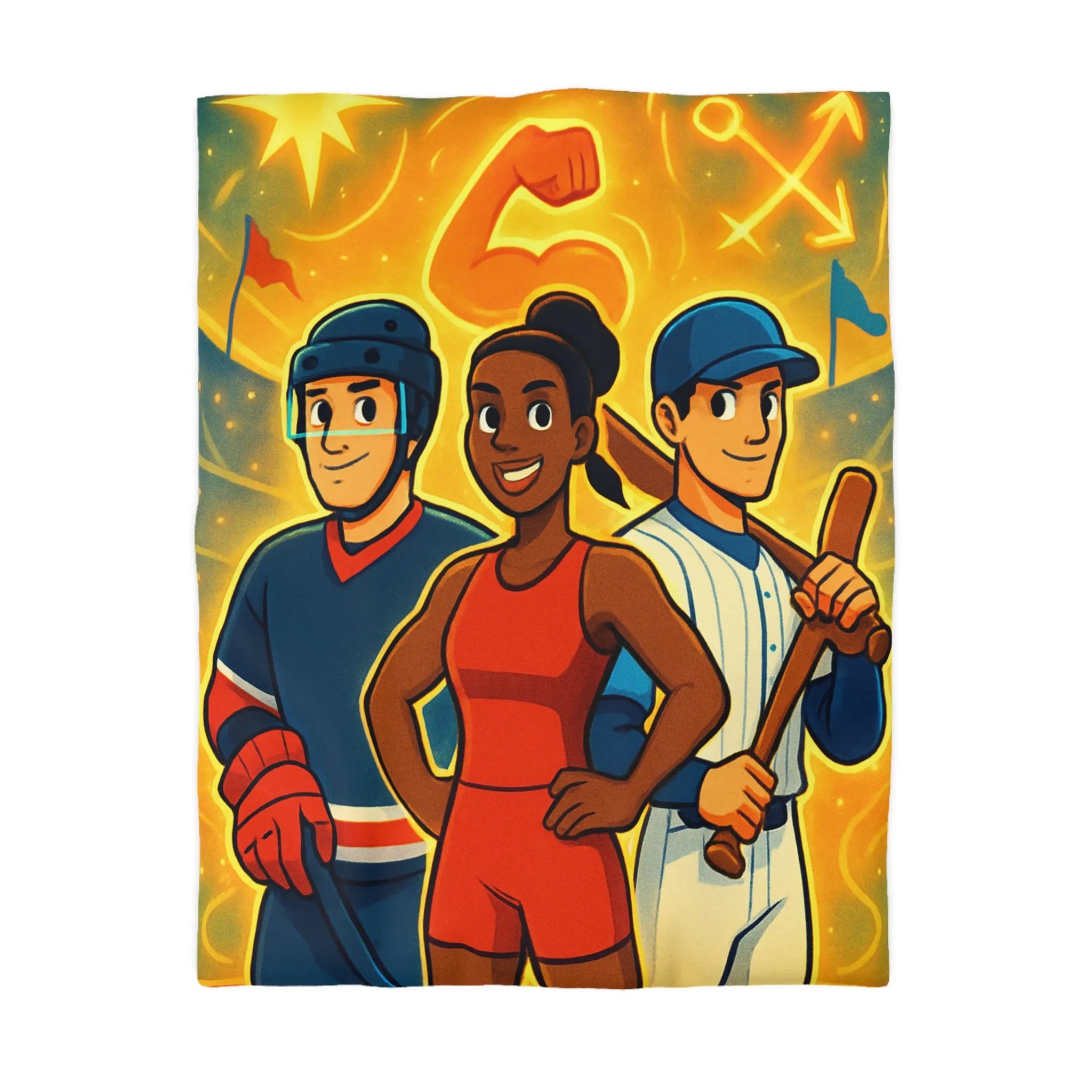 Housse de Couette Dynamique pour Enfants Inspirée par Sports avec Énergie et Couleurs Vives