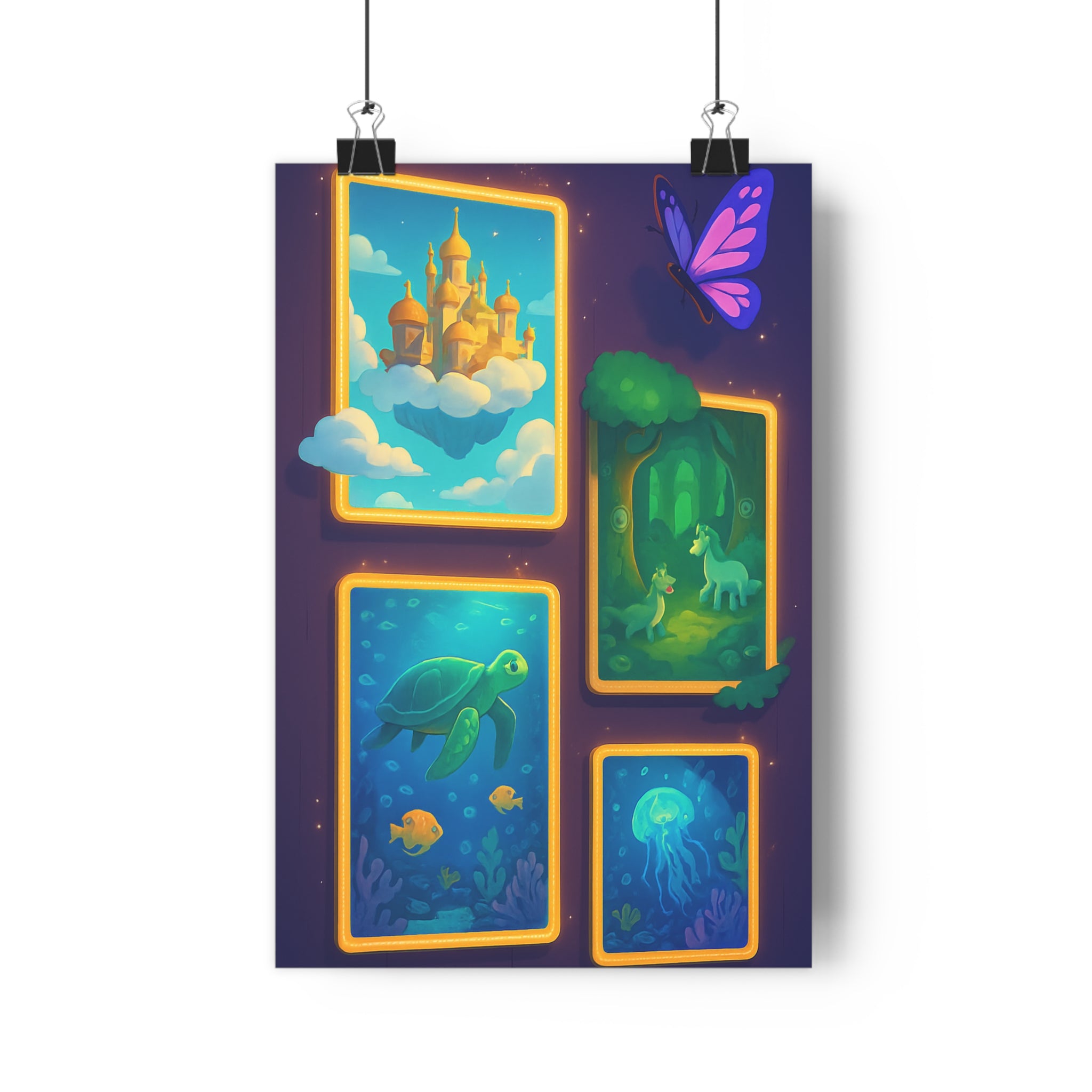 Poster décoratif anime coloré féerique aventure chambre enfant salon magique rêve artistique vibrant qualité