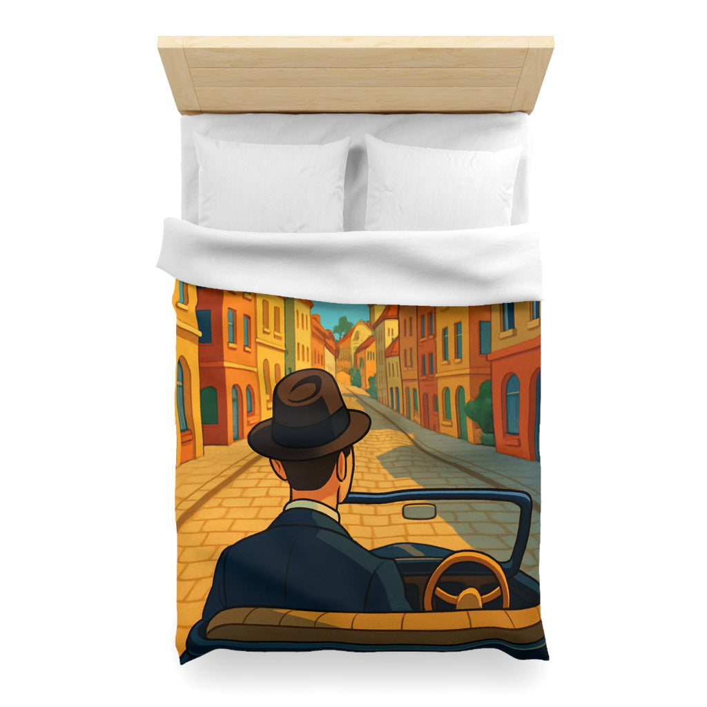 Housse de Couette Microfibre Motif Créatif Original Style Contemporain Chambre Élégante