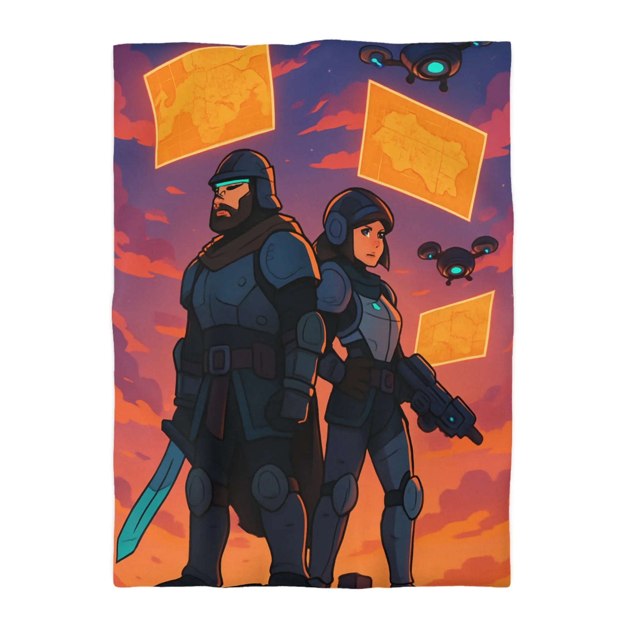 Explorez des mondes futuristes avec cette housse de couette au design captivant