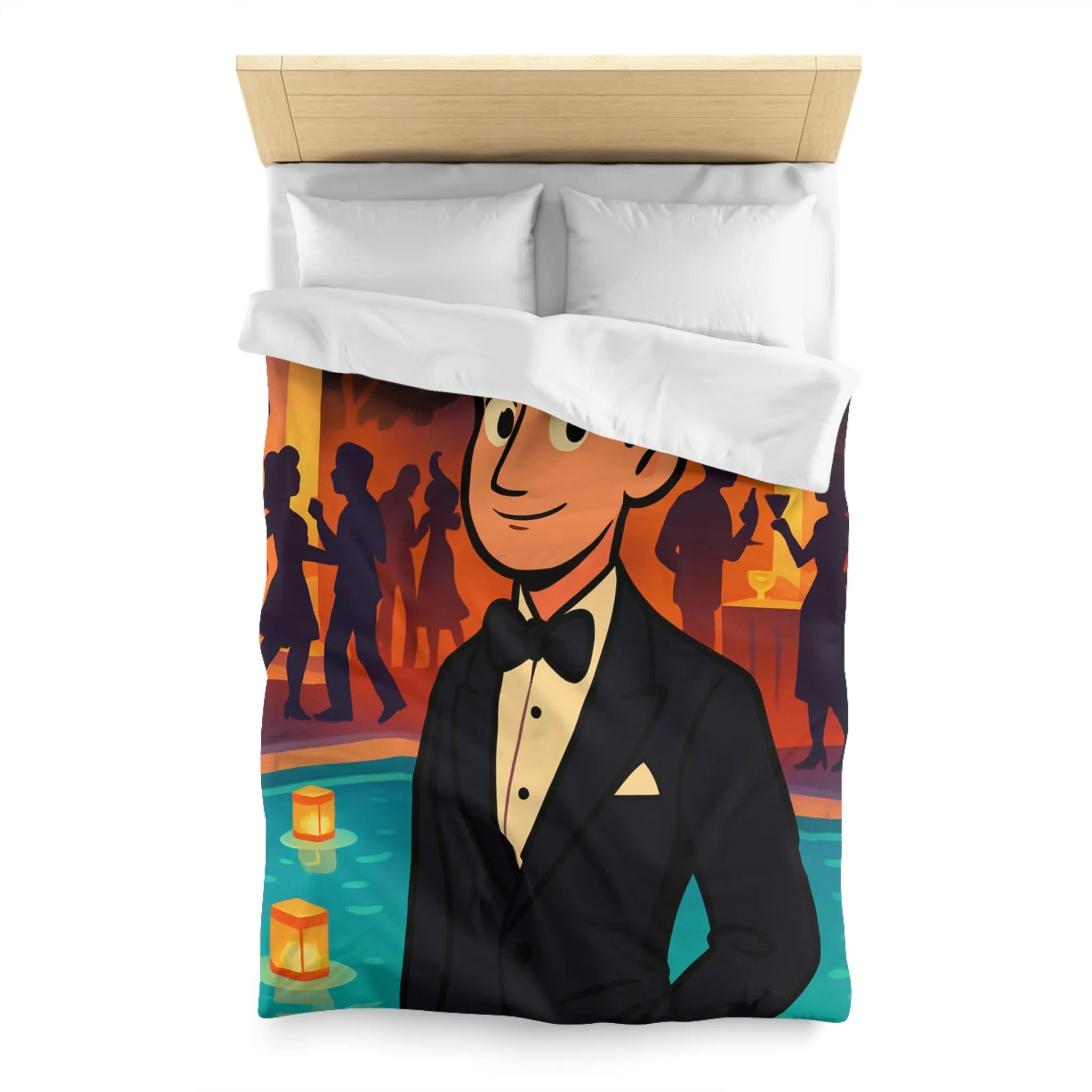 Élégance Nocturne : Motifs Inspirés de Soirées Glamour Art Déco Pour Chambre Distinguée