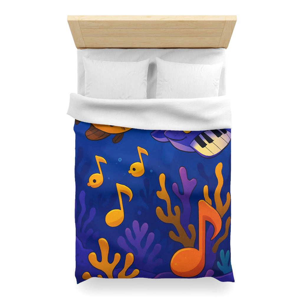 Housse de couette sous-marine colorée avec poissons et touches de musique océanique