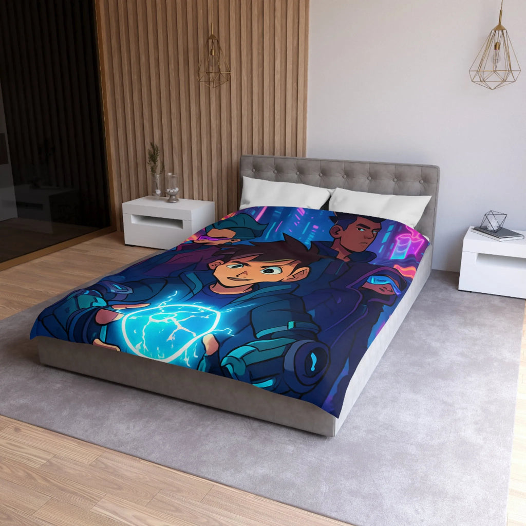 Housse de Couette Microfibre Art Graphique Contemporain Style Décoratif Chambre Tendance