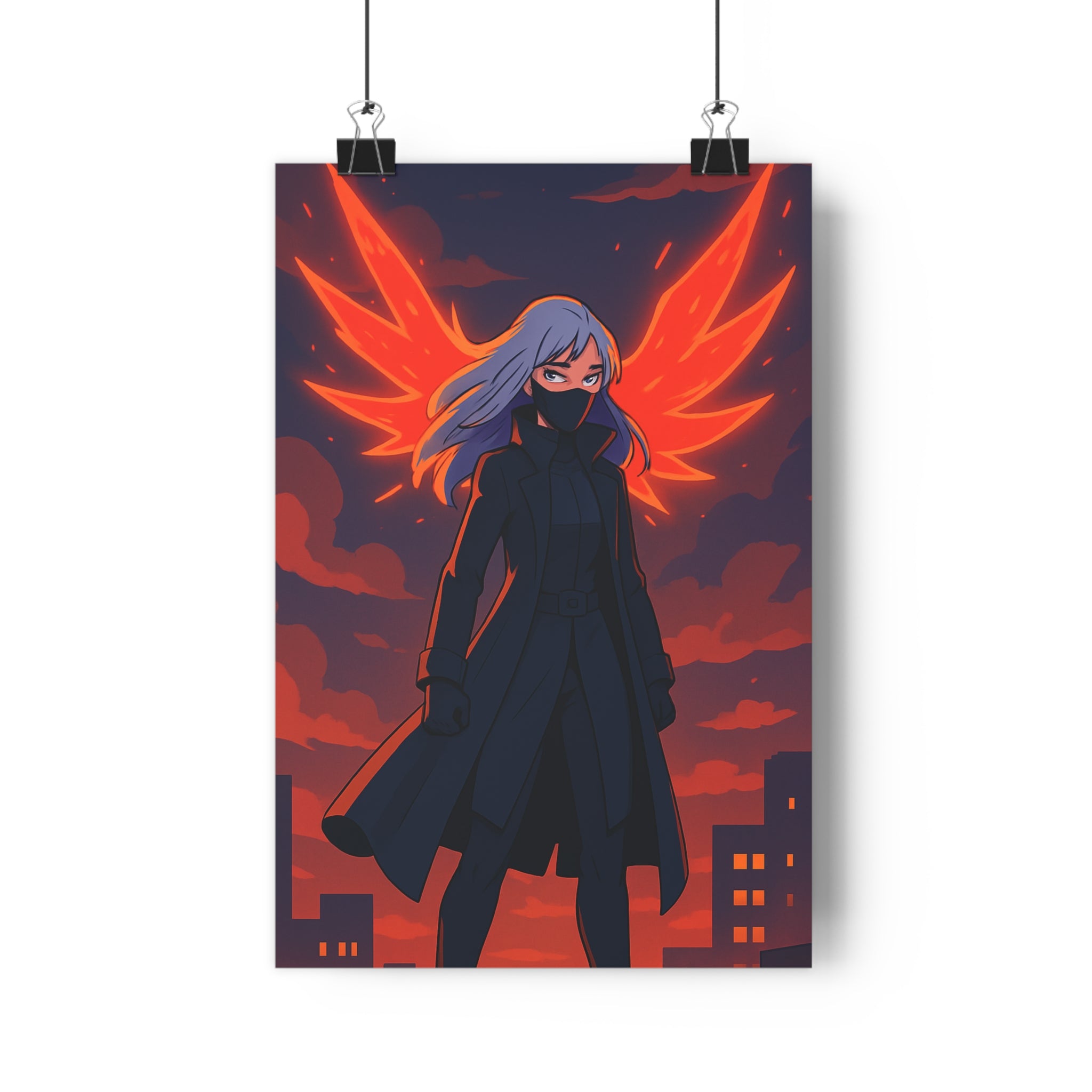 Poster décoratif anime crépuscule rouge noir mystique intense mystérieux salon chambre art mural qualité