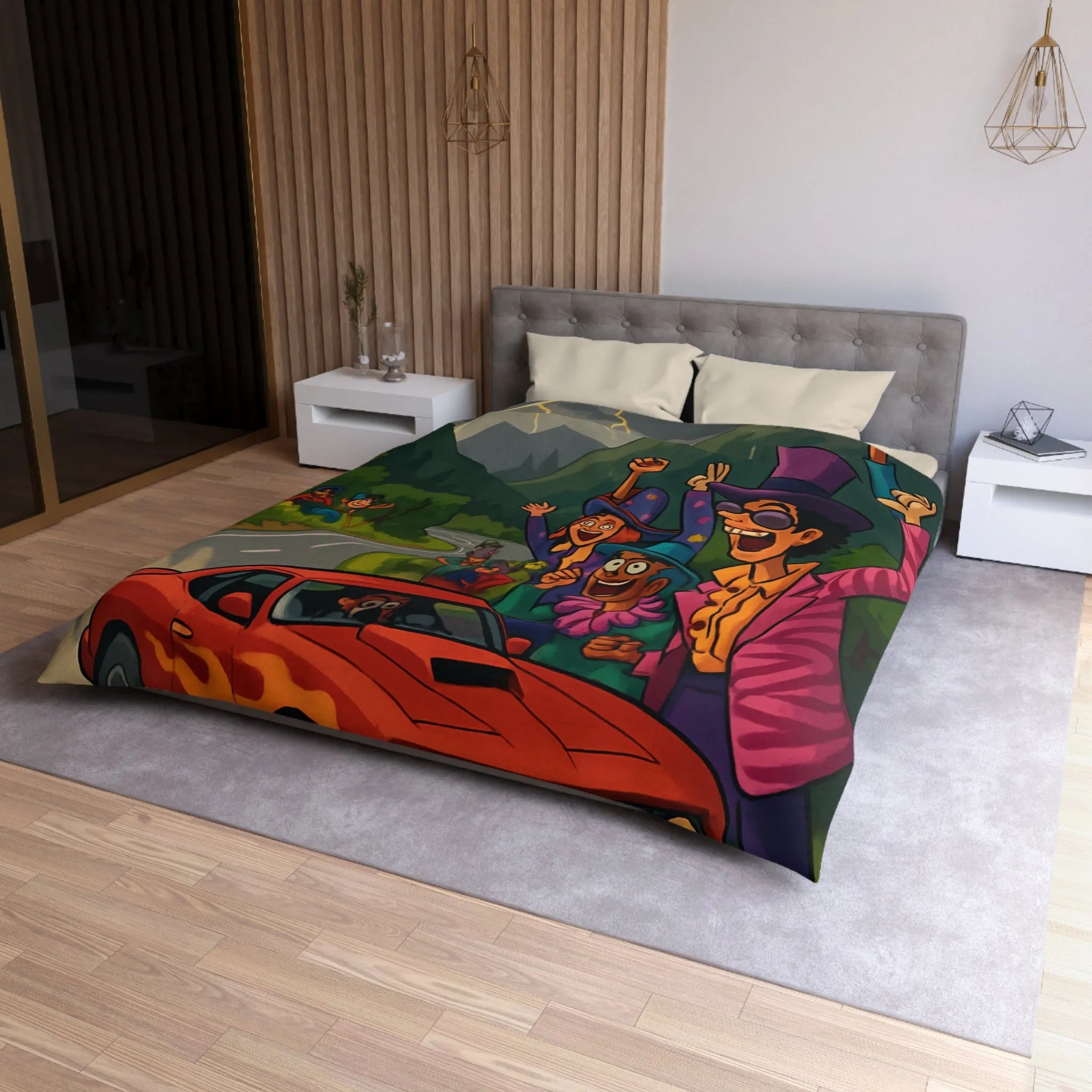 Housse de Couette Microfibre Création Artistique Moderne Design Exclusif Décoration Chambre