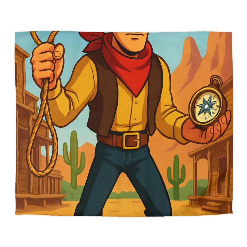 Cowboy Cartoonesque dans le Désert, Lasso et Boussole, Aventure Far West Humoristique