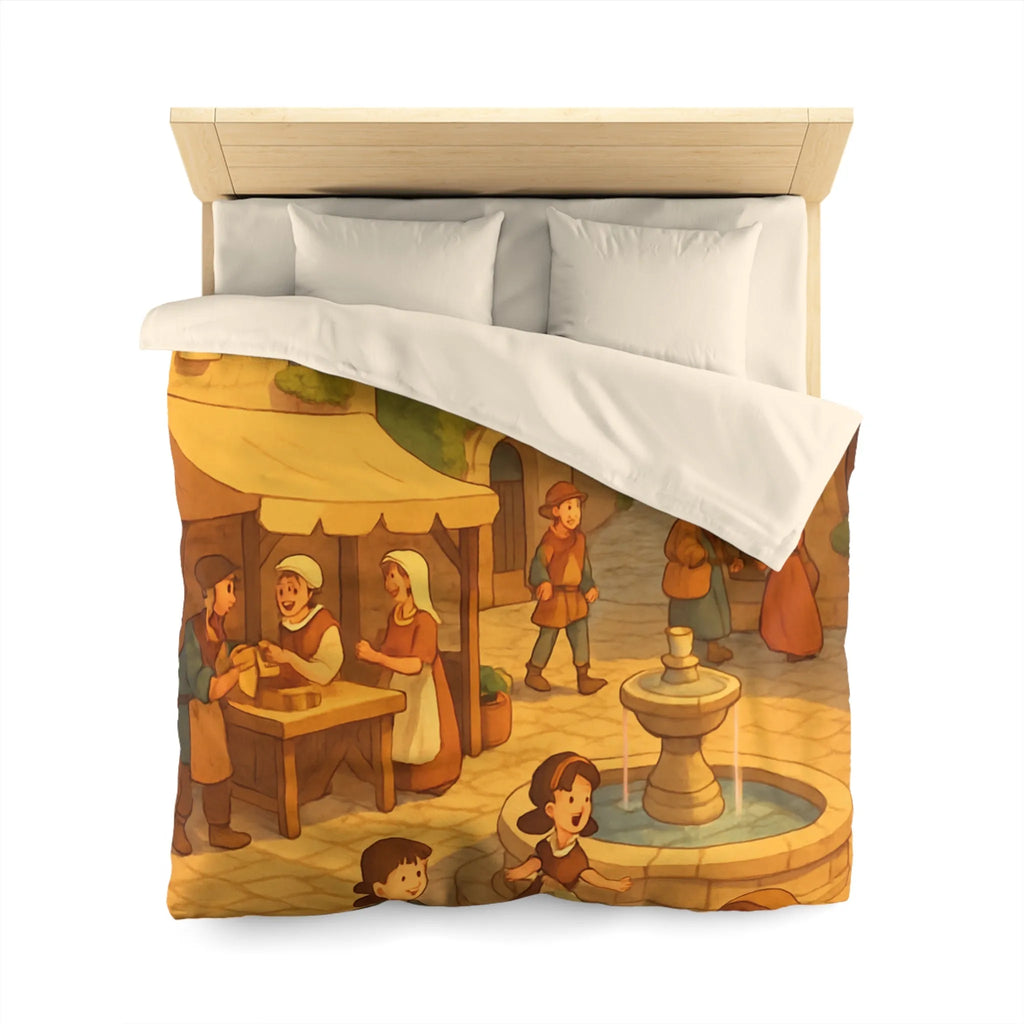 Housse de Couette Microfibre Art Graphique Contemporain Style Décoratif Chambre Tendance