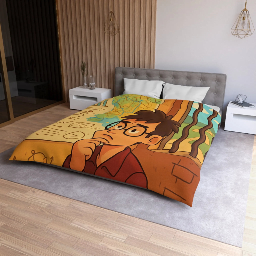 Explorez Une Housse de Couette Inspirée de Cartes et Graphiques pour Esprit Curieux