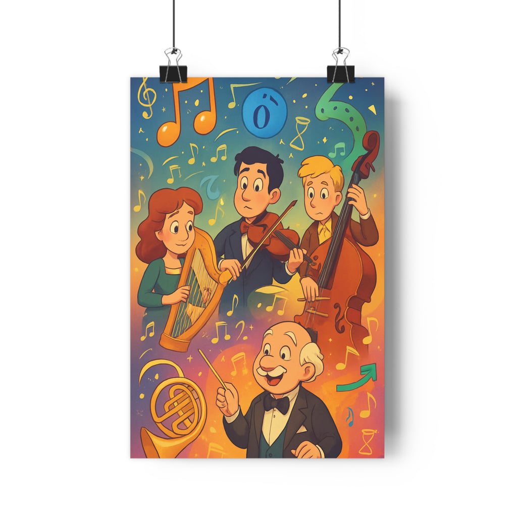 Poster décoratif coloré musical joyeux illustration conte salon chambre vibrant art mur qualité premium