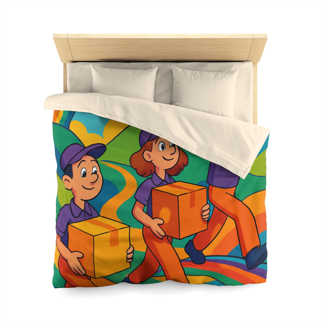 Housse de Couette Microfibre Design Artistique Moderne Décoration Chambre Confort Premium