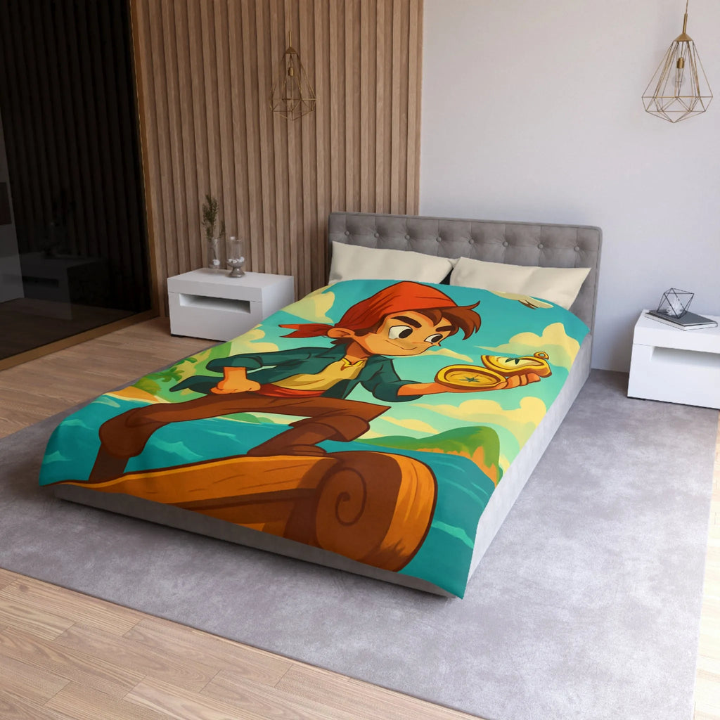 Aventurier intrépide sur un bateau avec une boussole en quête de trésors maritimes