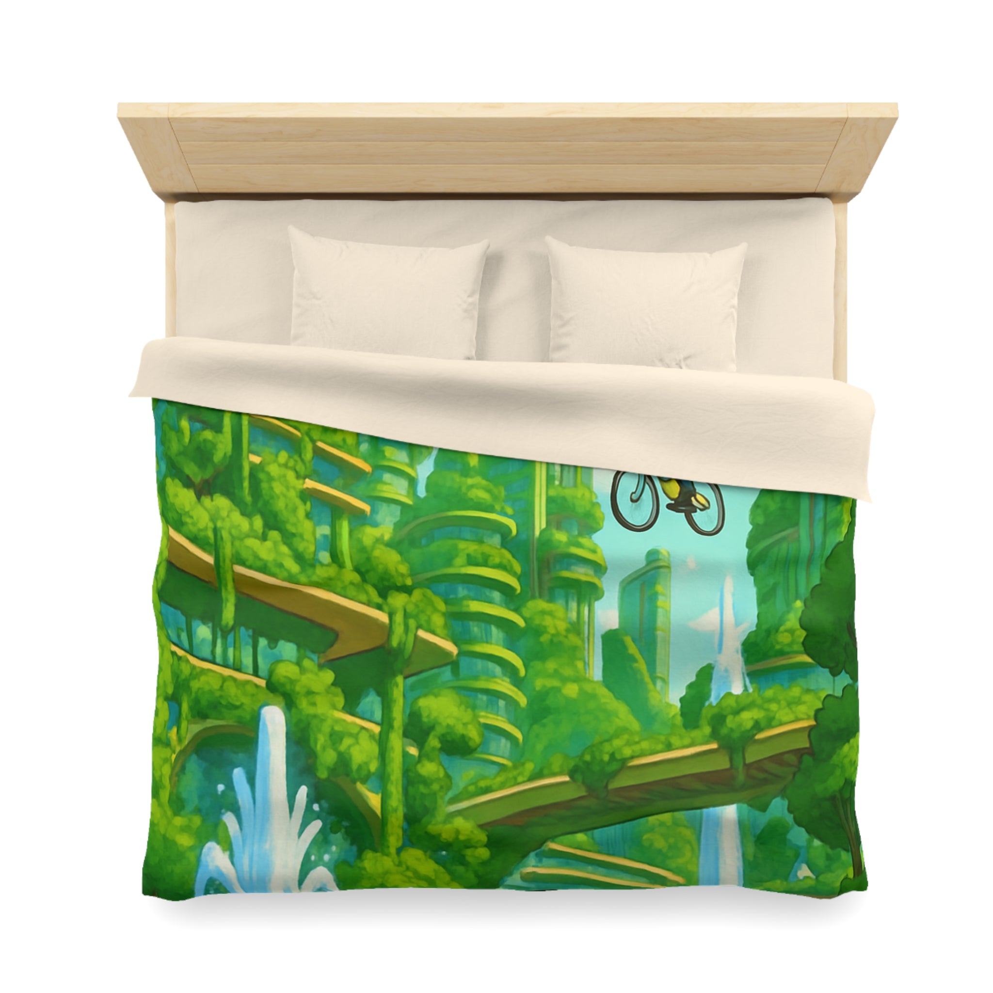 Housse de Couette Microfibre Design Artistique Moderne Décoration Chambre Confort Premium