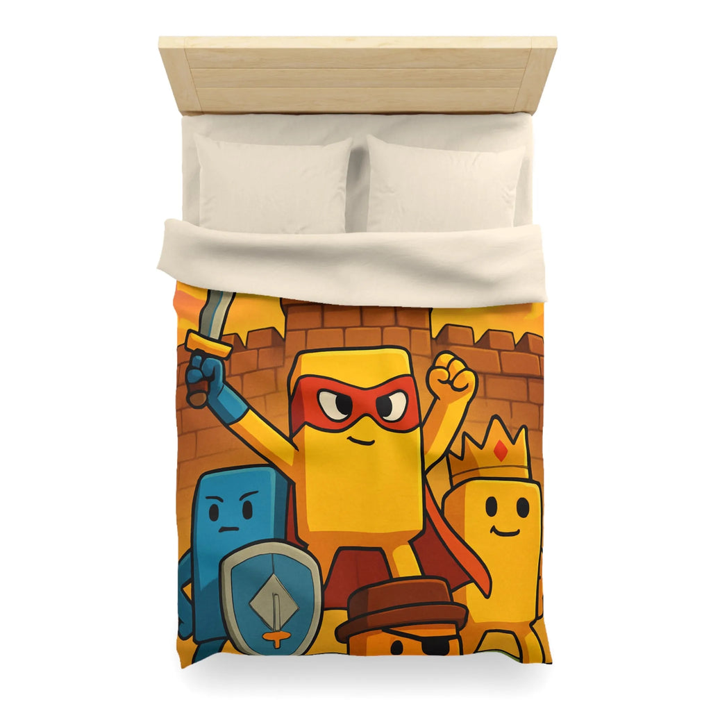 Housse de couette colorée avec personnages géométriques stylisés pour chambre d'enfant