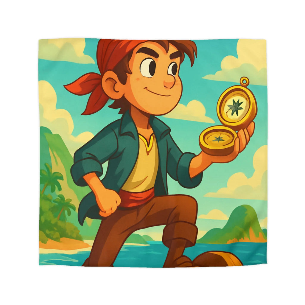 Aventurier intrépide sur un bateau avec une boussole en quête de trésors maritimes