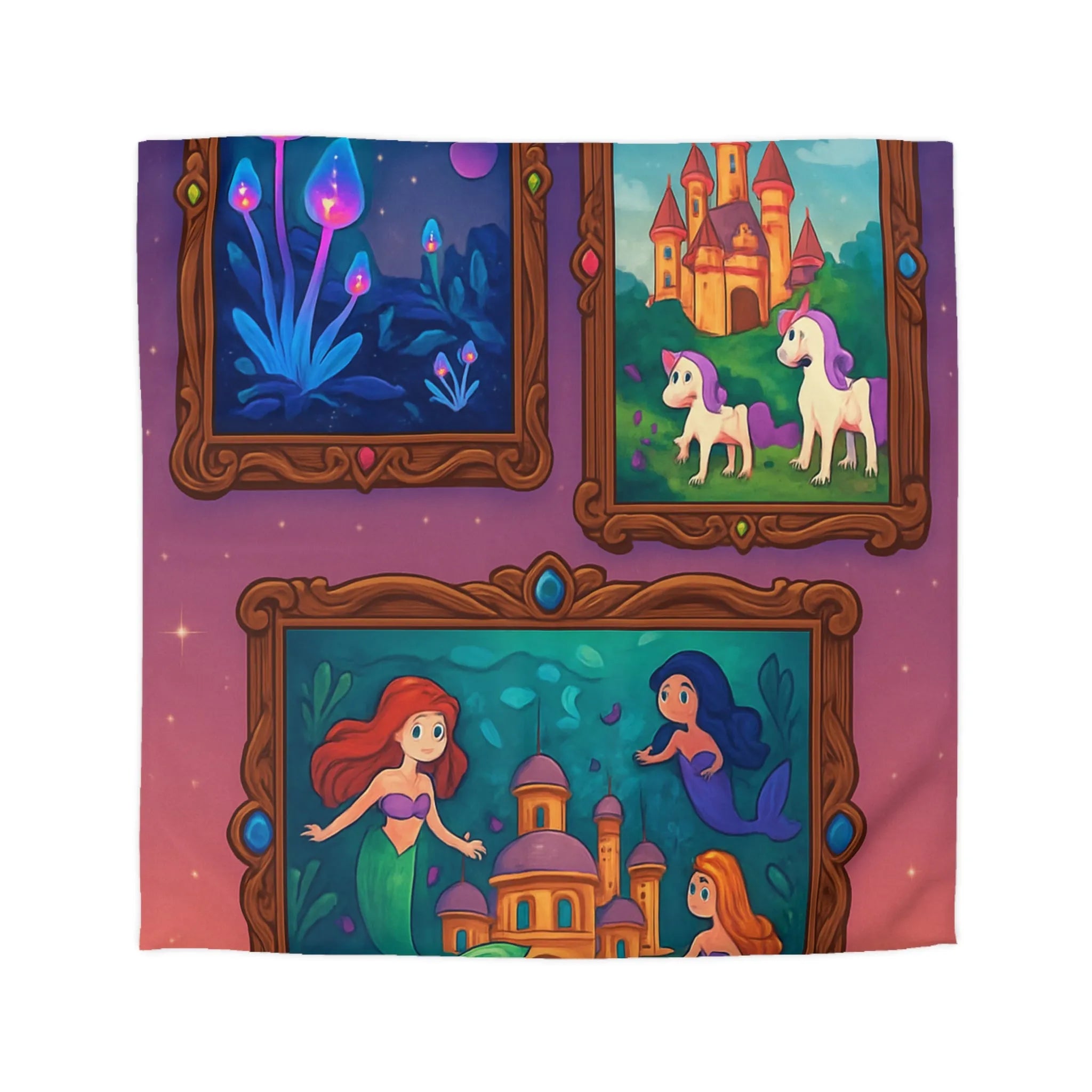 Housse de couette colorée inspirée de contes de fées avec motifs enchanteurs et magiques