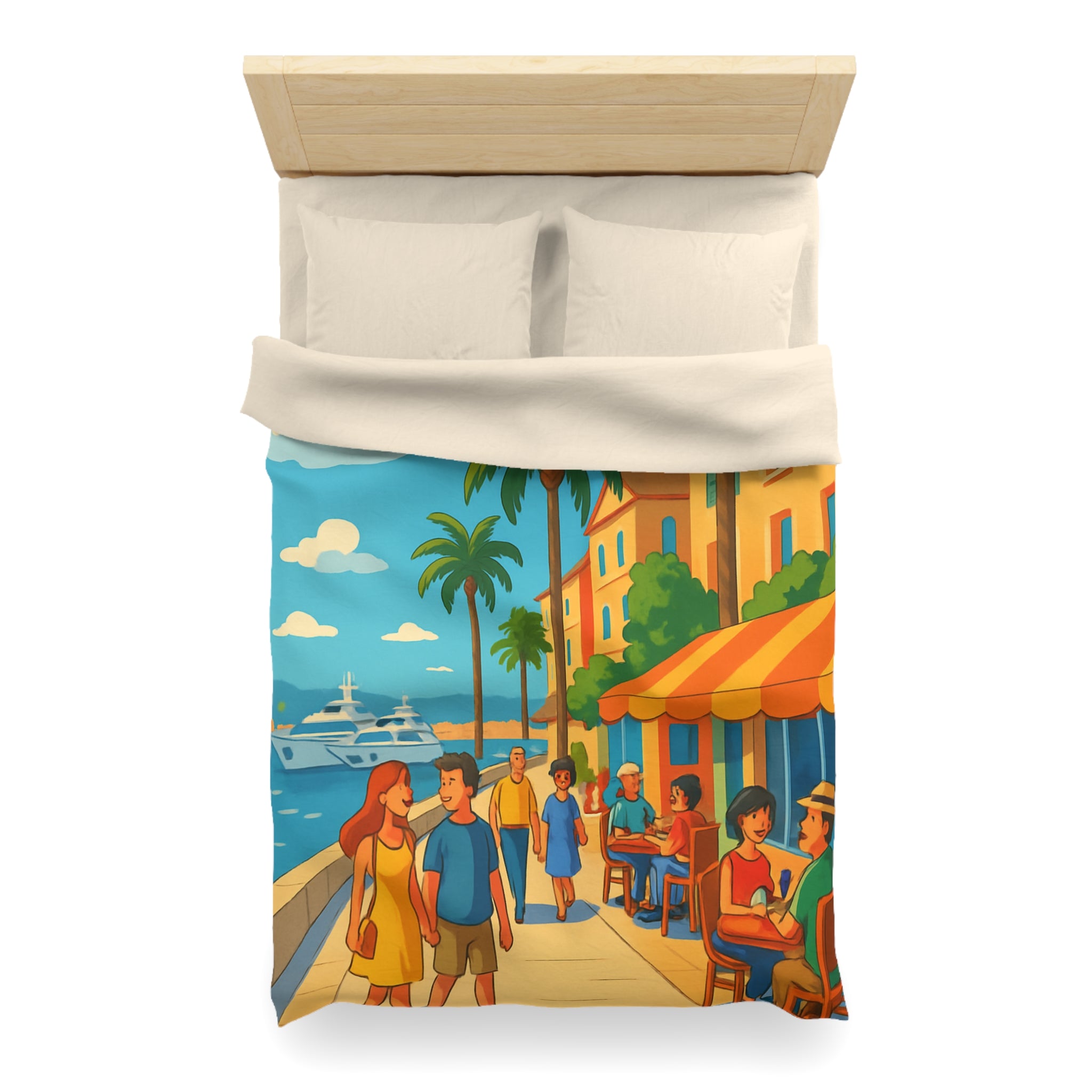 Housse de Couette Microfibre Illustration Unique Design Moderne Décoration Intérieure Raffinée