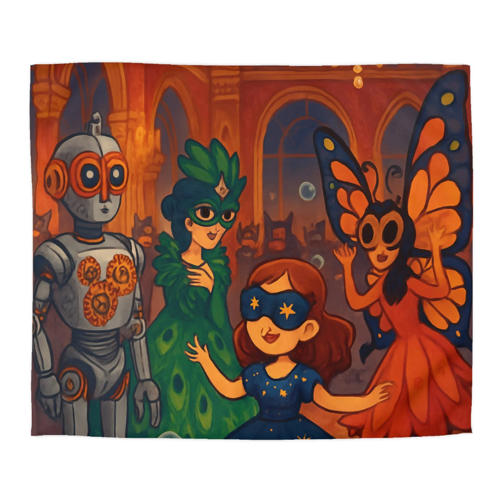 Housse de Couette Enchantée avec Robe de Bal Masquée et Ambiance Féérique Pour Enfants