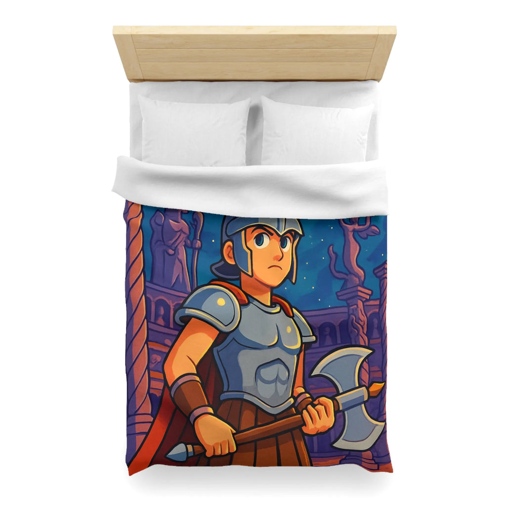 Housse de Couette Inspirée de Guerrier Épique avec Mythologie et Créatures Fantastiques