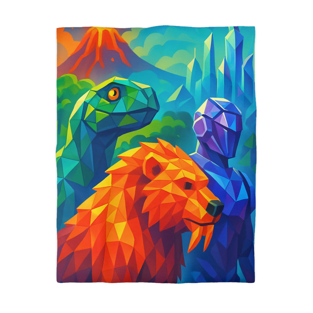 Housse de Couette Microfibre Illustration Unique Design Moderne Décoration Intérieure Raffinée