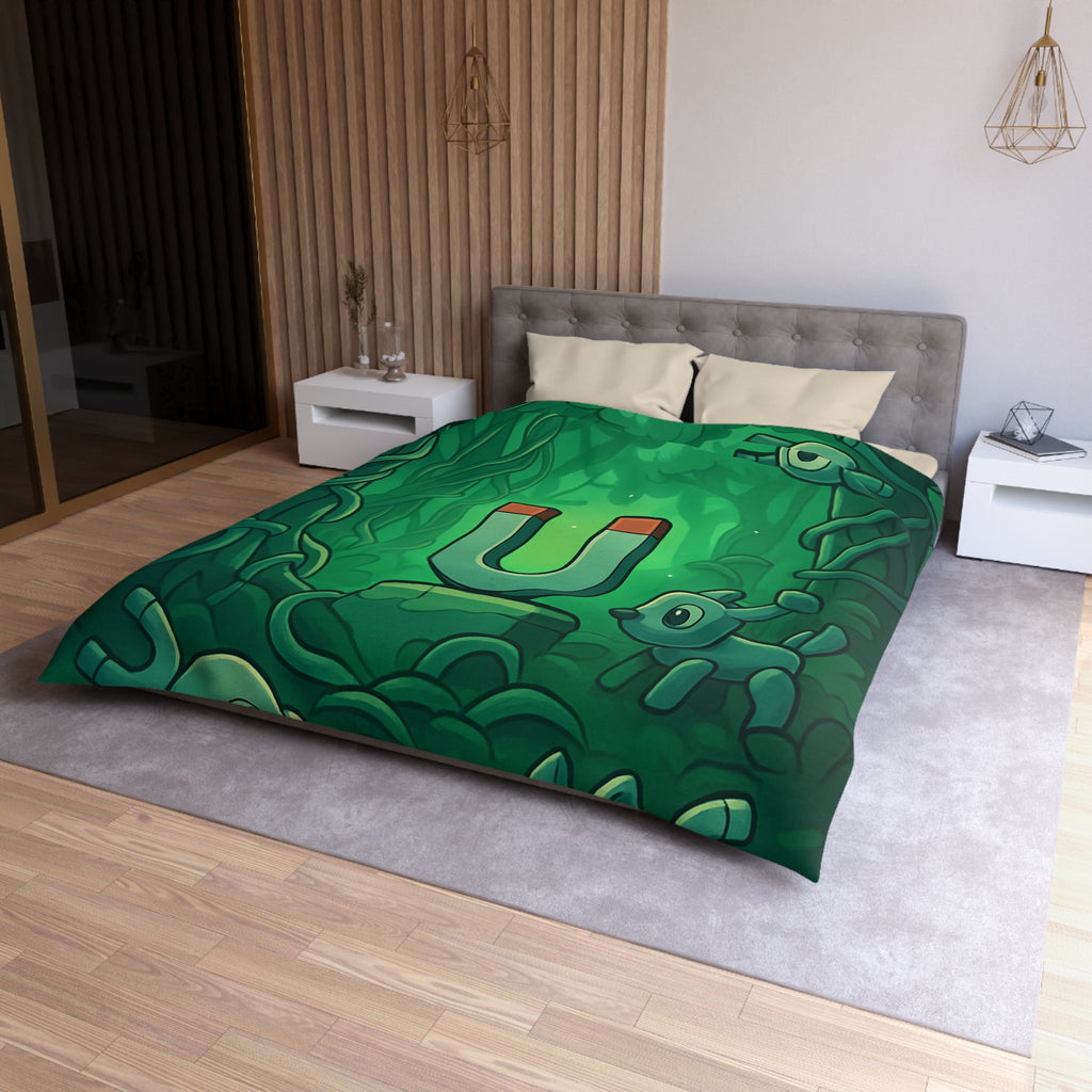 Housse de couette verte forêt magnétique animaux déco pour chambre enfants imaginative