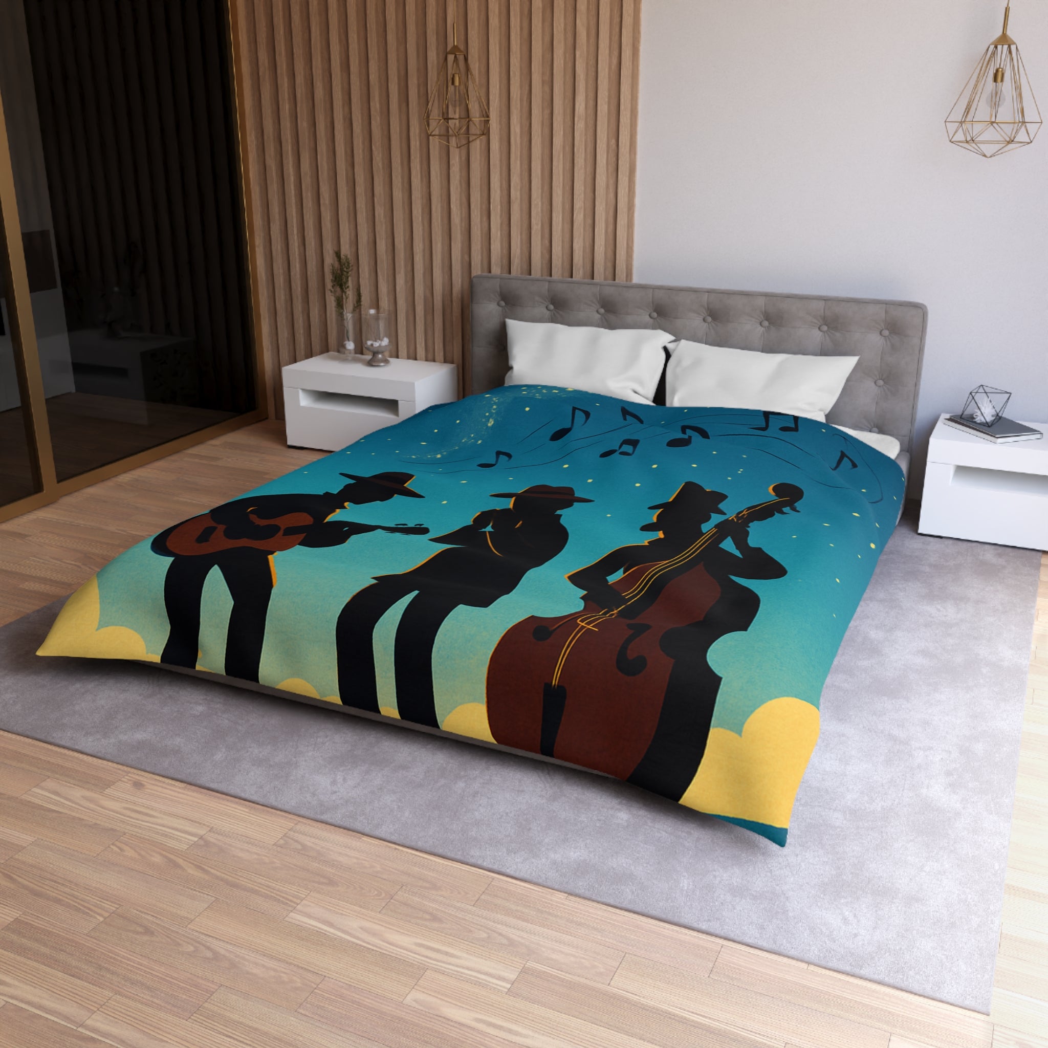 Housse de Couette Microfibre Design Artistique Moderne Décoration Chambre Confort Premium