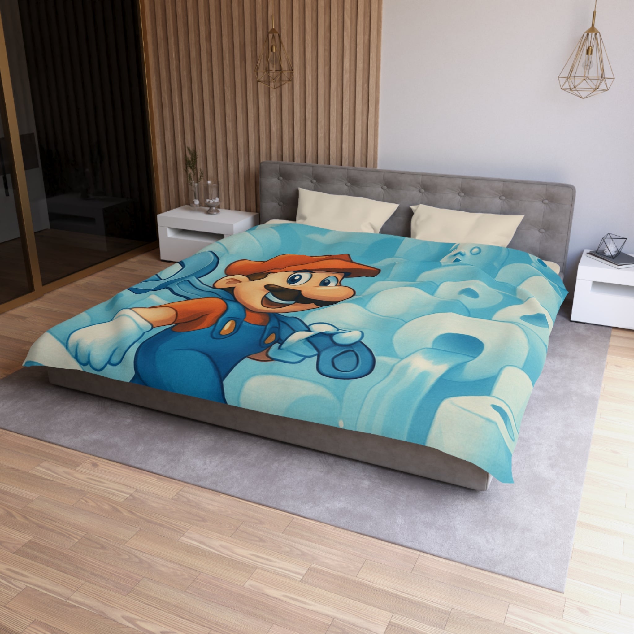 Housse de Couette Microfibre Illustration Unique Design Moderne Décoration Intérieure Raffinée
