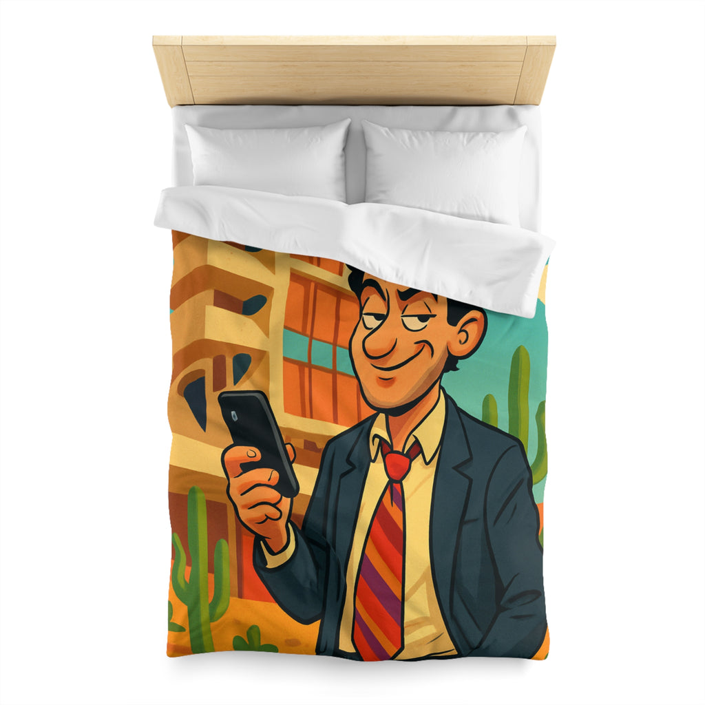 Housse de Couette Microfibre Illustration Unique Design Moderne Décoration Intérieure Raffinée