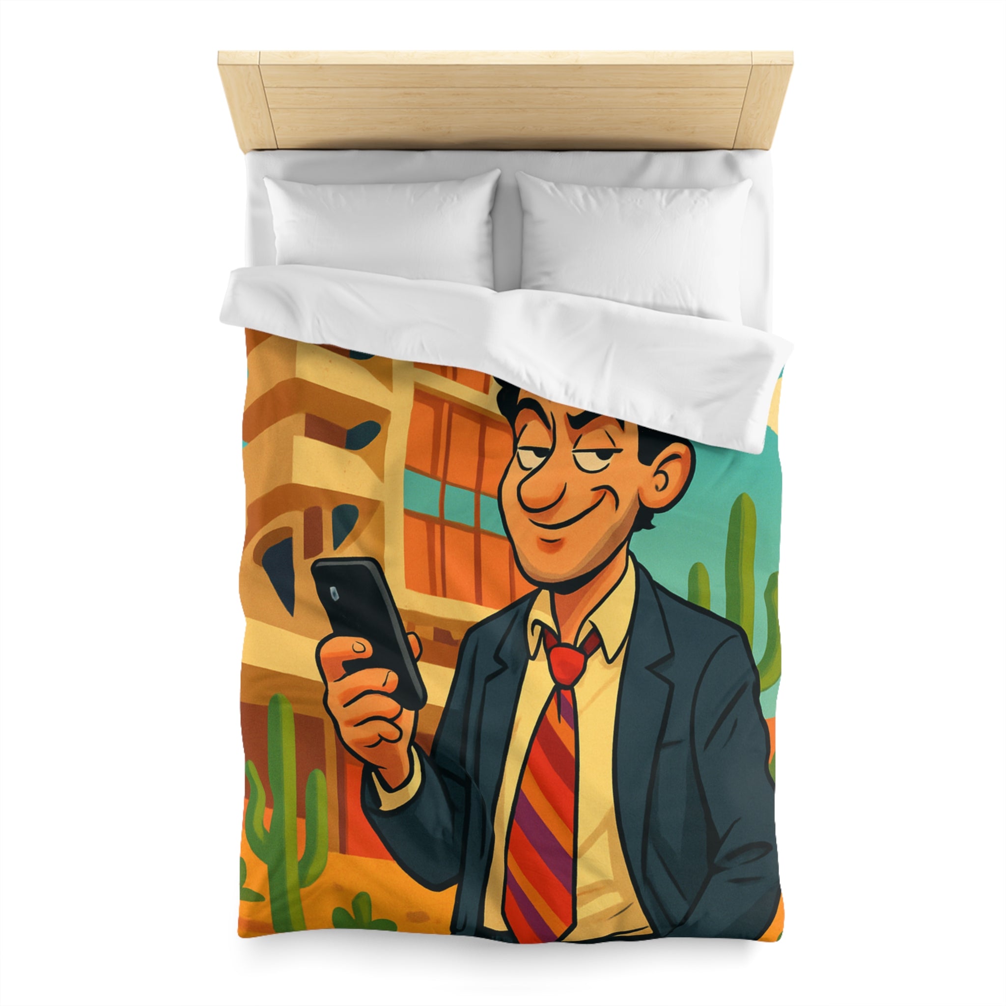 Housse de Couette Microfibre Illustration Unique Design Moderne Décoration Intérieure Raffinée