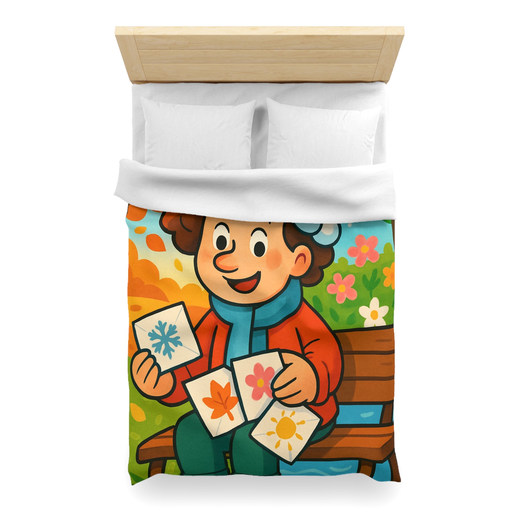 Housse de Couette Microfibre Illustration Unique Design Moderne Décoration Intérieure Raffinée