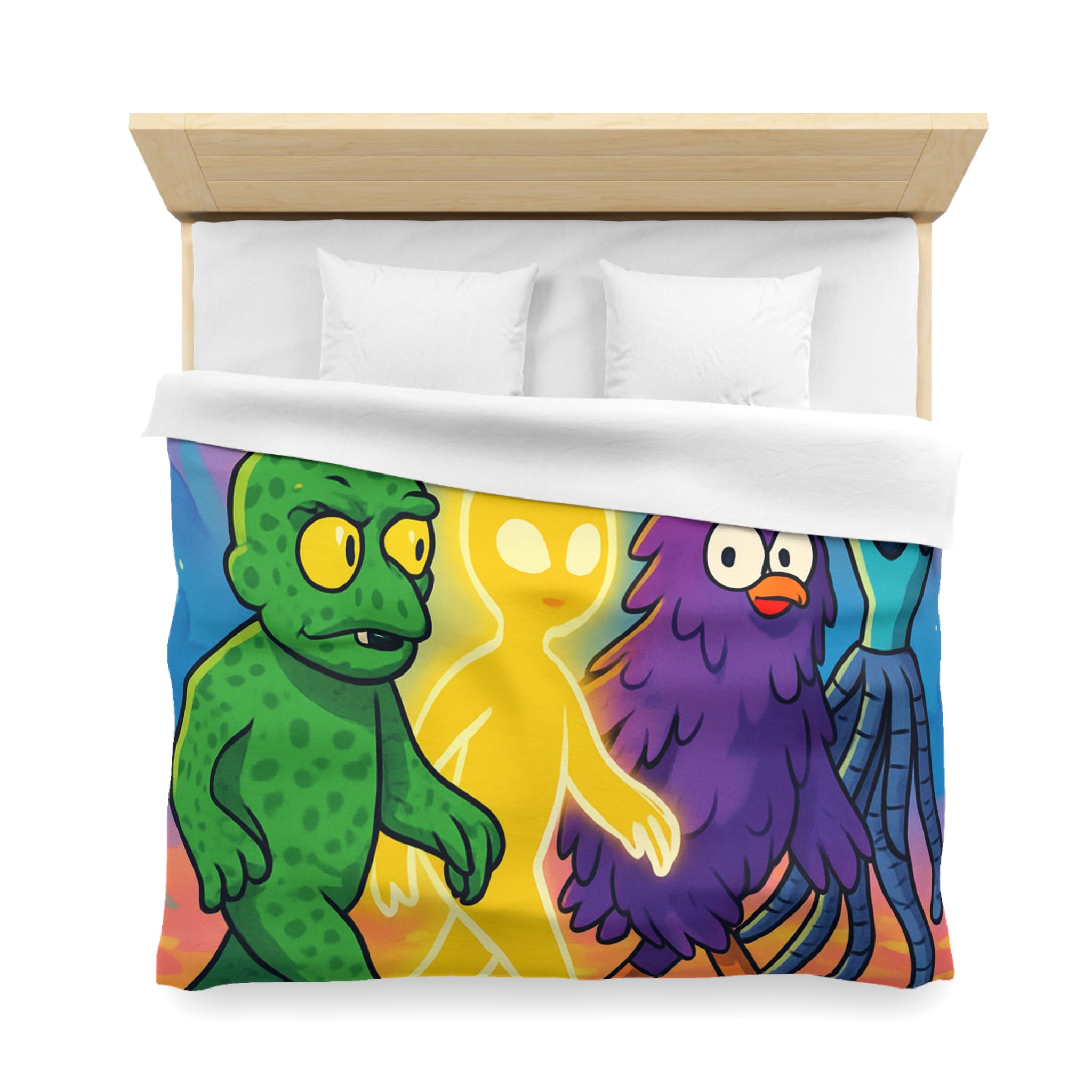 Housse de Couette Microfibre Design Artistique Moderne Décoration Chambre Confort Premium