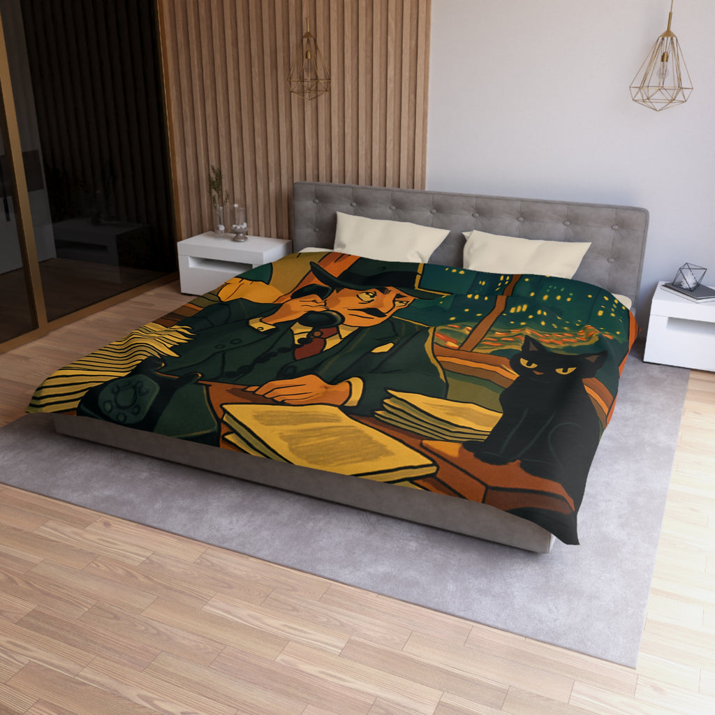 Housse de Couette Microfibre Motif Créatif Original Style Contemporain Chambre Élégante