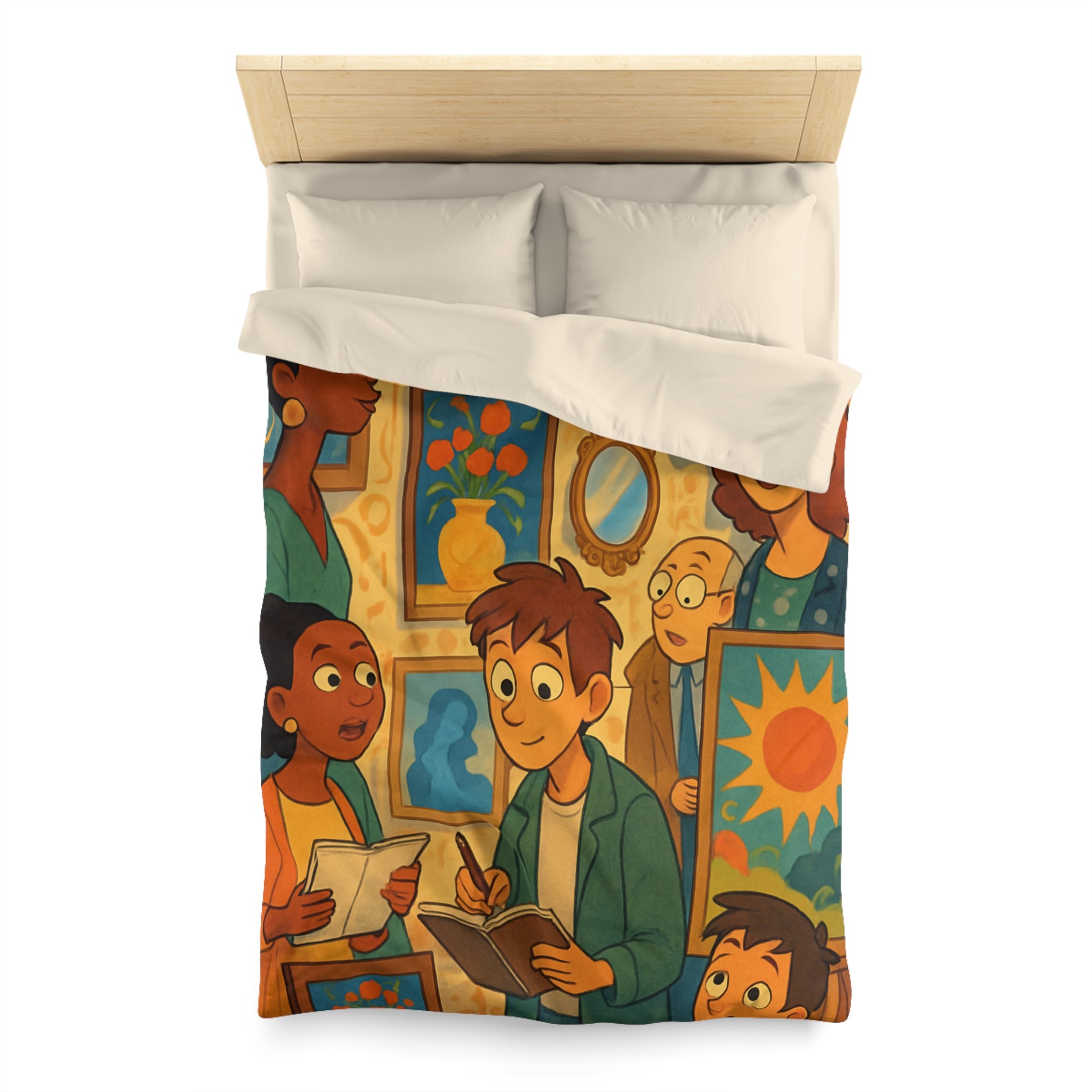 Housse de Couette Microfibre Design Artistique Moderne Décoration Chambre Confort Premium