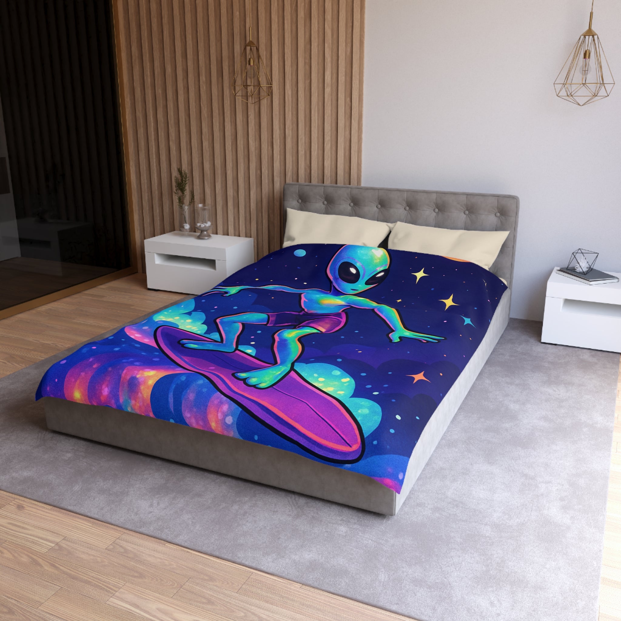 Housse de Couette Microfibre Design Artistique Moderne Décoration Chambre Confort Premium