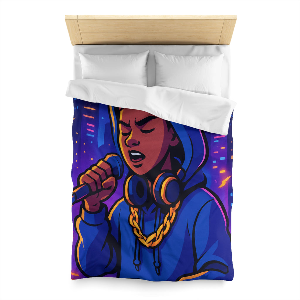 Housse de Couette Microfibre Motif Créatif Original Style Contemporain Chambre Élégante