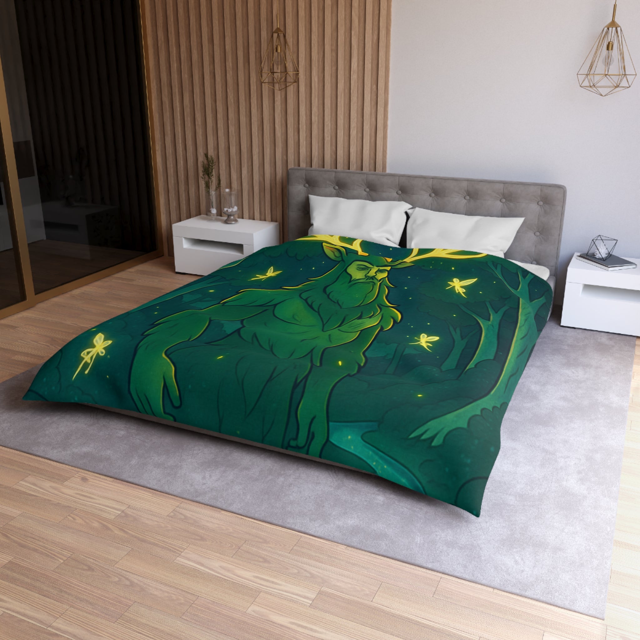 Housse de Couette Microfibre Illustration Unique Design Moderne Décoration Intérieure Raffinée