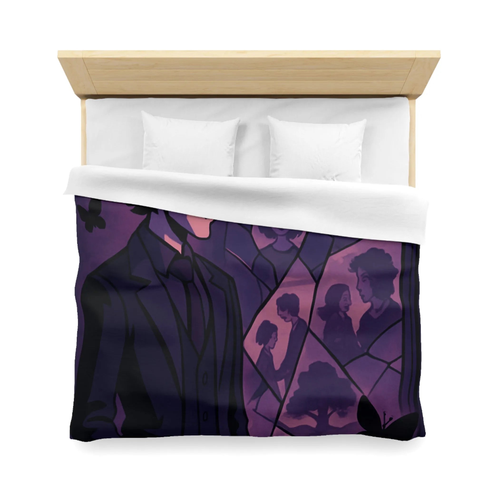 Housse de Couette Microfibre Art Graphique Contemporain Style Décoratif Chambre Tendance