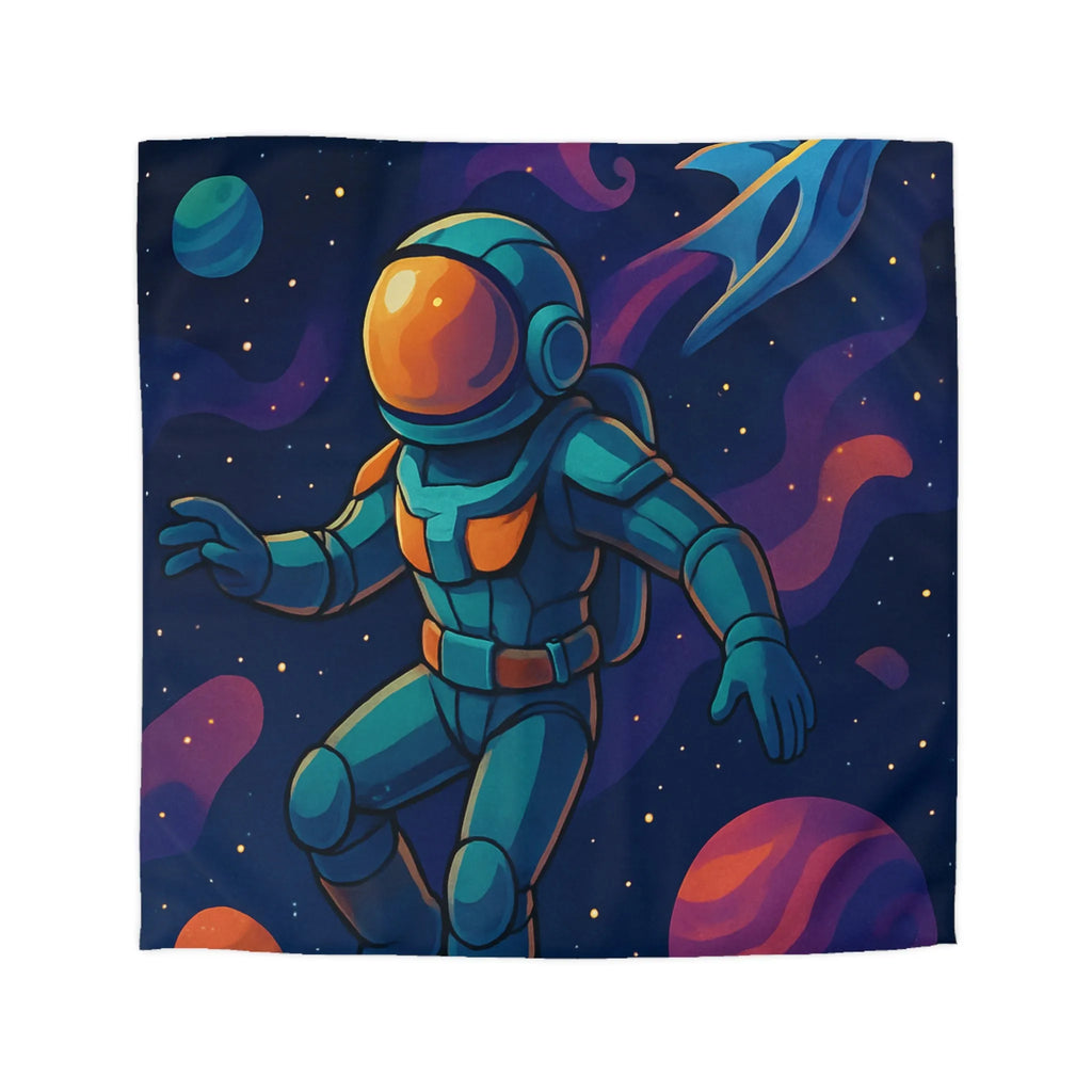 Housse de couette astronaute galactique colorée pour une chambre à thème spatial enfant