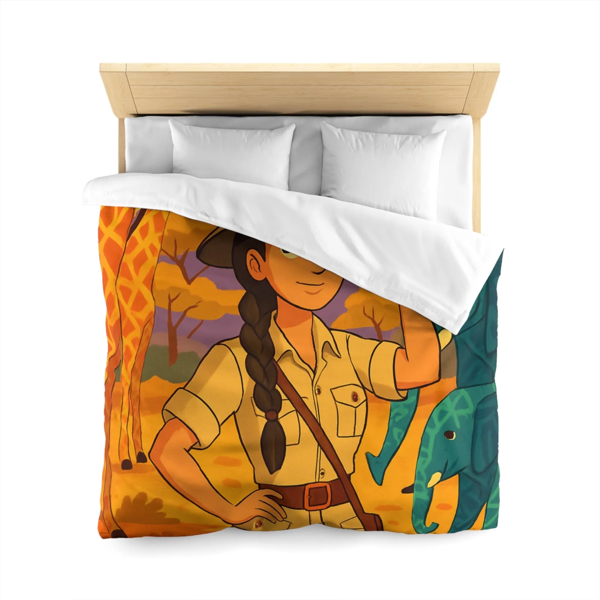 Housse de Couette Microfibre Art Graphique Contemporain Style Décoratif Chambre Tendance