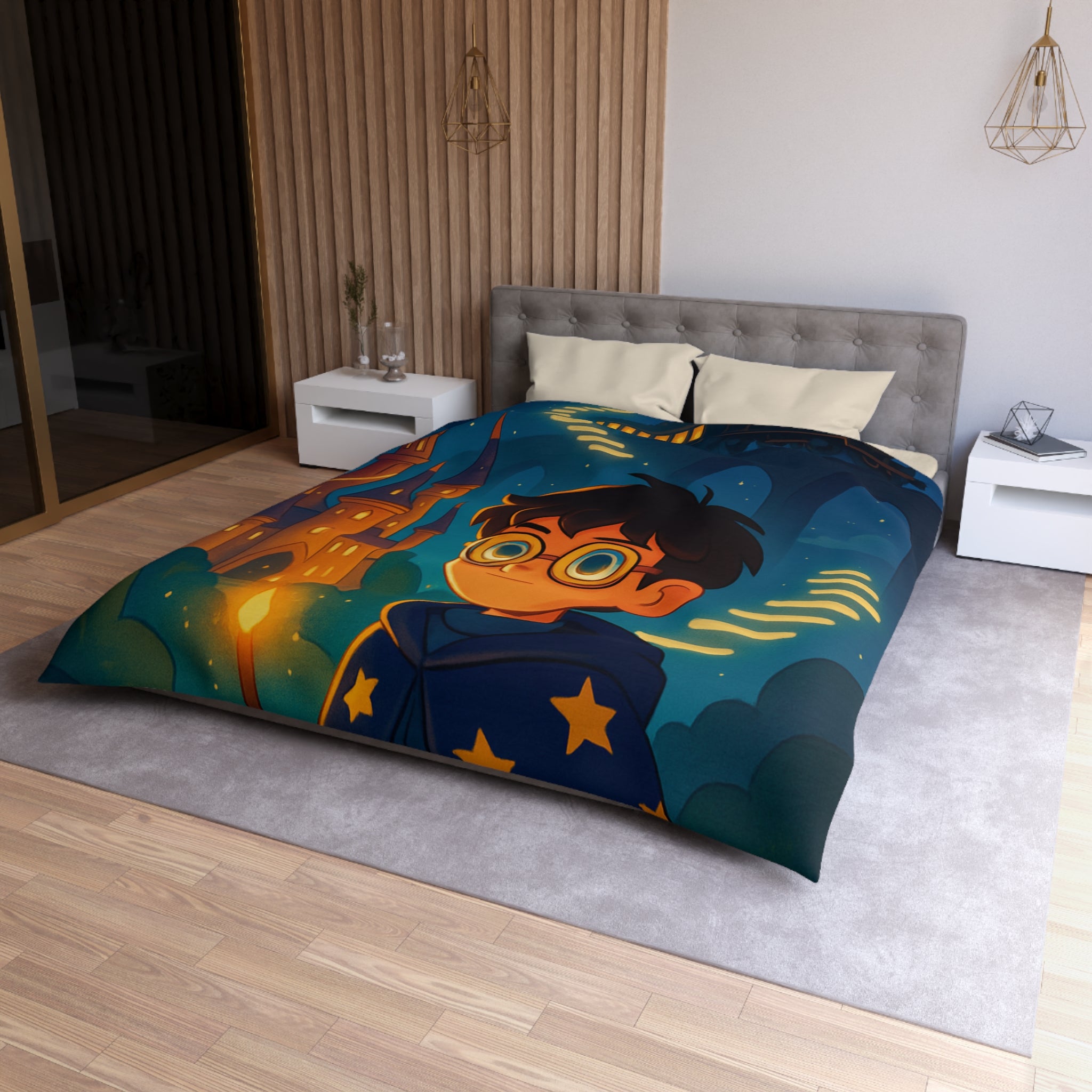 Housse de Couette Microfibre Motif Créatif Original Style Contemporain Chambre Élégante